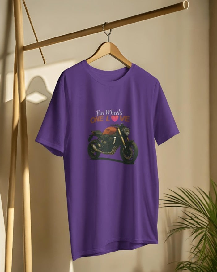 Two Wheels | One Love - Premium Tee - Purple