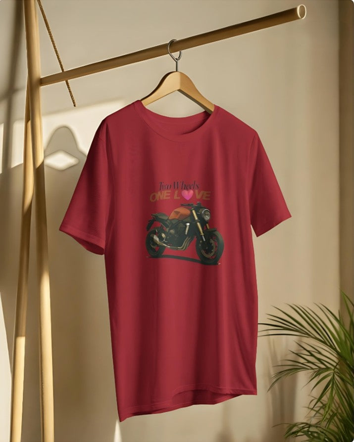 Two Wheels | One Love - Premium Tee - Red