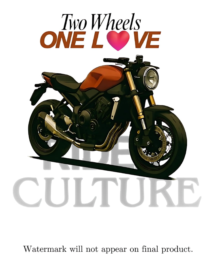 Two Wheels | One Love - Premium Tee - White