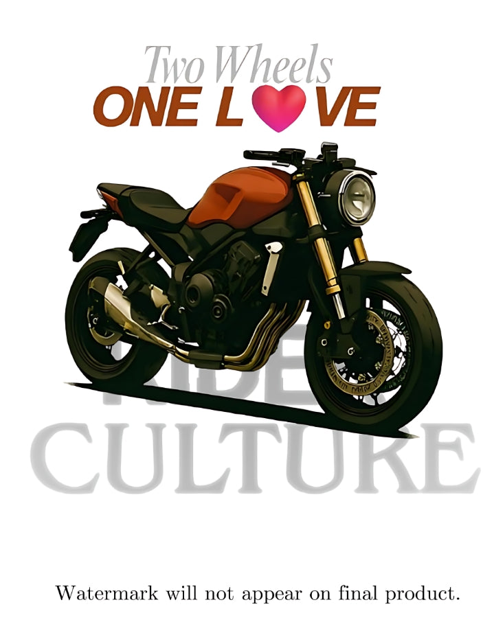 Two Wheels | One Love - Oversized Tee - Black