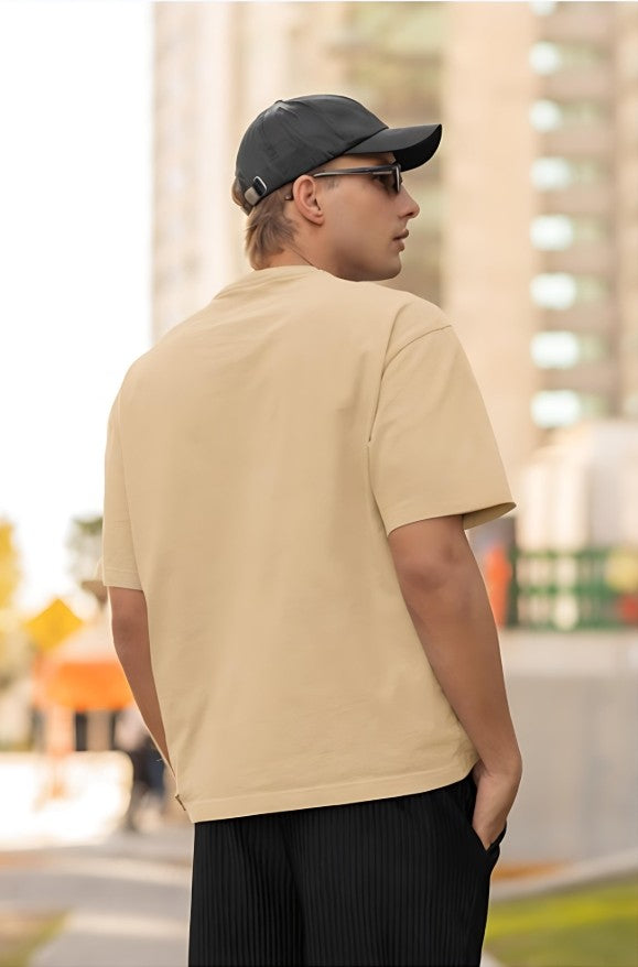 Fast Life | Die Happy - Oversized Tee - Beige