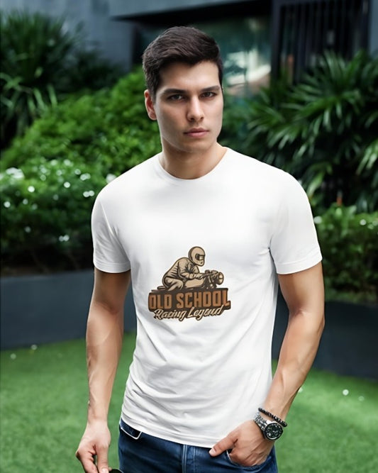 Old School Racing Legend - Premium Tee- White