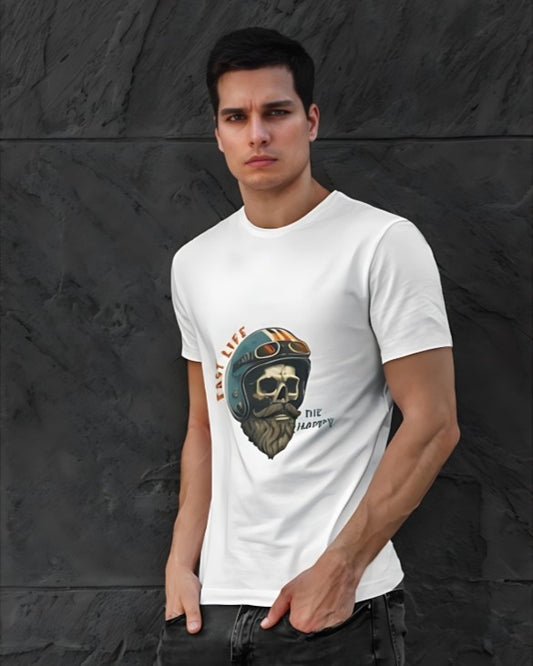 Fast Life | Die Happy Premium Tee - White