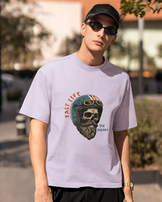 Fast Life | Die Happy - Oversized Tee - Lavender