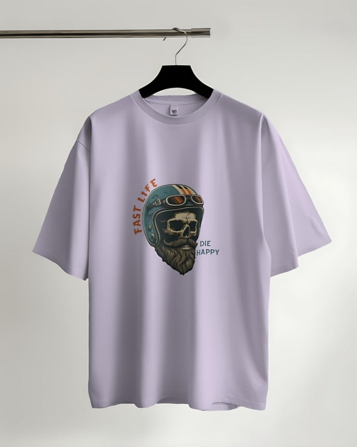 Fast Life | Die Happy - Oversized Tee - Lavender