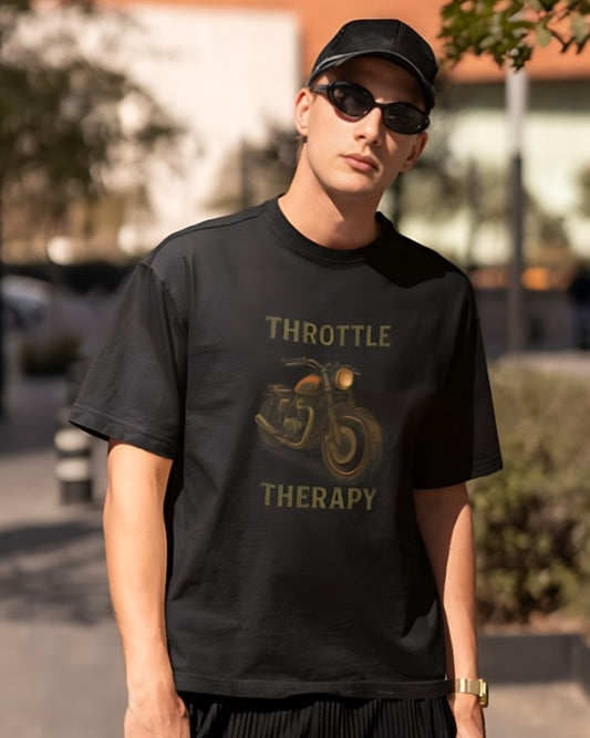 Throttle Therapy Oversized Tee -  Black