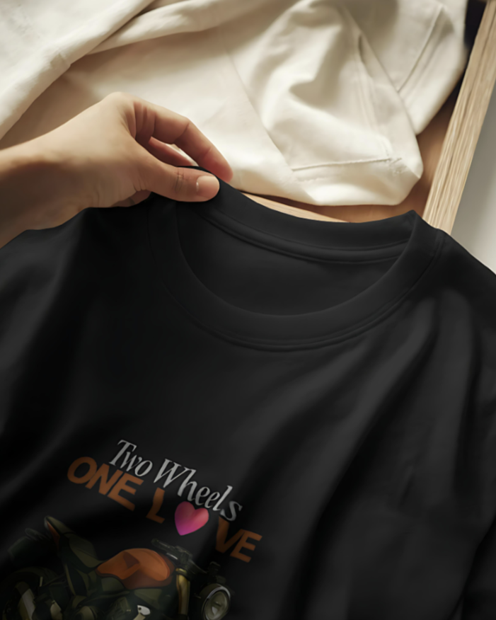 Two Wheels | One Love - Premium Tee - Black
