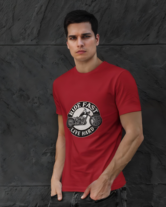 Ride Fast | Live Hard – Premium Tee - Red