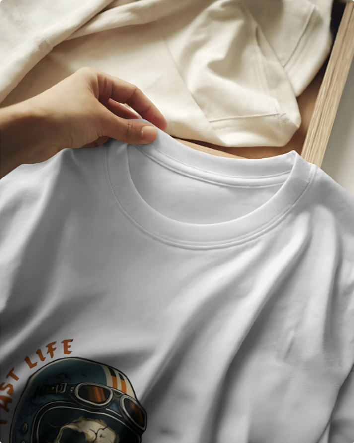 Fast Life | Die Happy Premium Tee - White