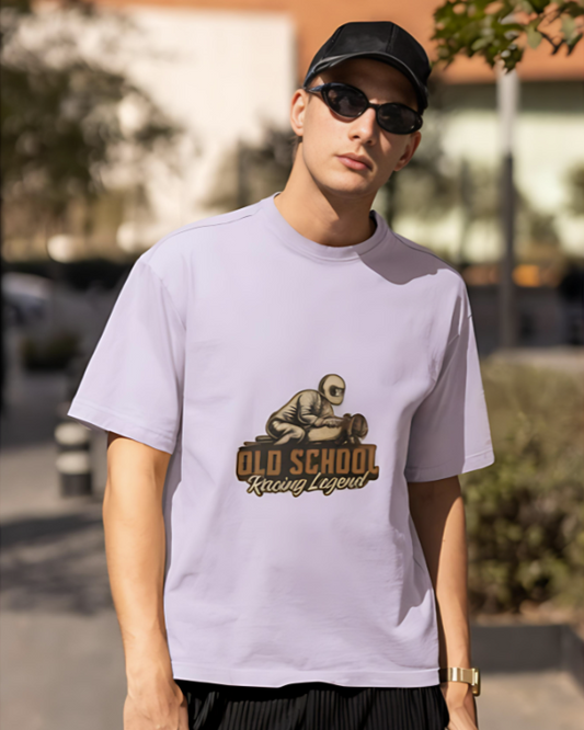 Old School Racing Legend - Oversized Tee - Lavender
