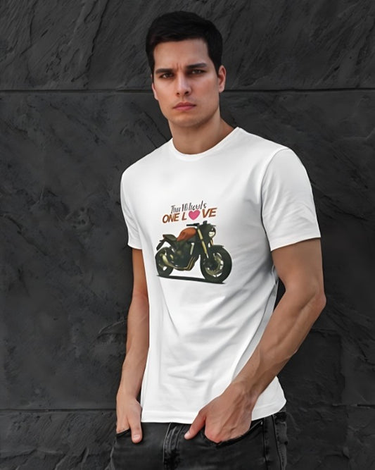 Two Wheels | One Love - Premium Tee - White