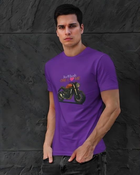 Two Wheels | One Love - Premium Tee - Purple