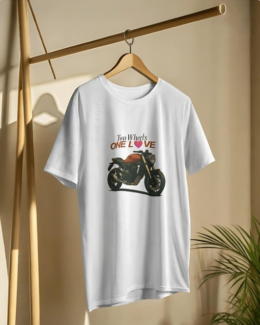 Two Wheels | One Love - Premium Tee - White