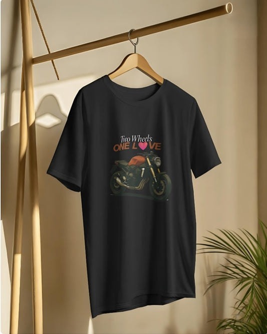 Two Wheels | One Love - Premium Tee - Black