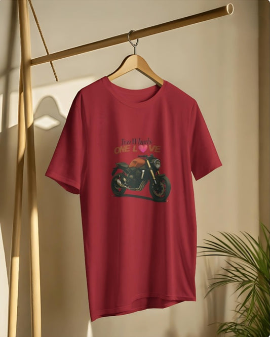 Two Wheels | One Love - Premium Tee - Red
