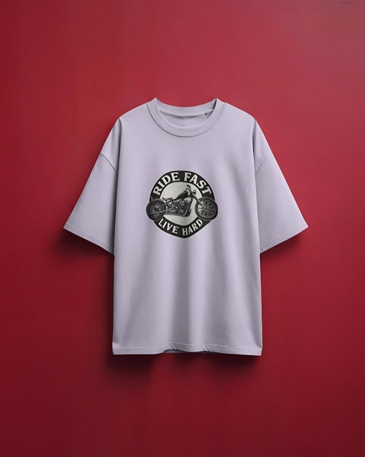 Ride Fast | Live Hard - Oversized Tee - Lavender