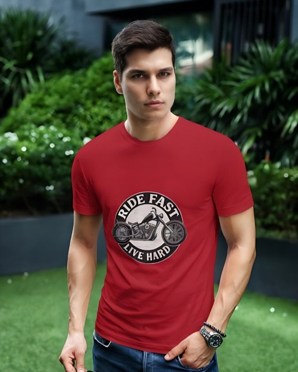 Ride Fast | Live Hard – Premium Tee - Red