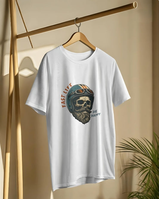 Fast Life | Die Happy Premium Tee - White