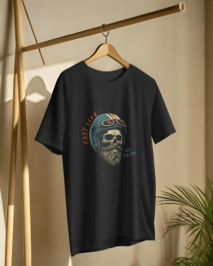Fast Life | Die Happy Premium Tee - Black
