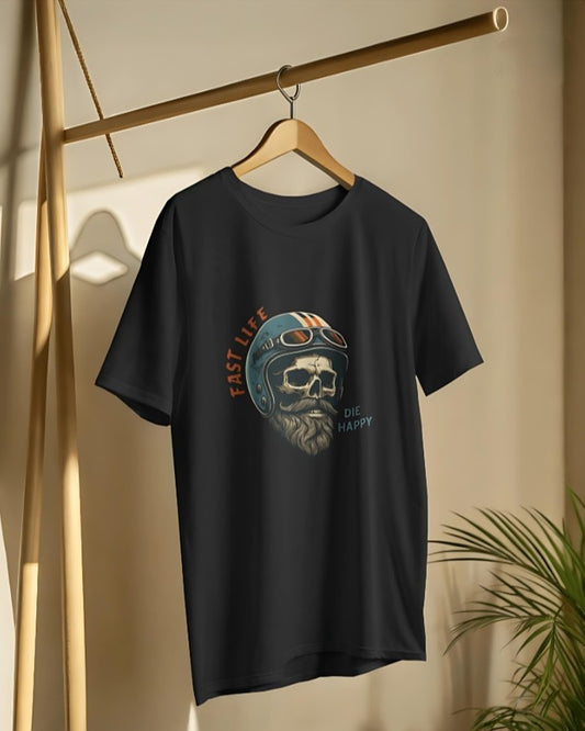 Fast Life | Die Happy Premium Tee - Black