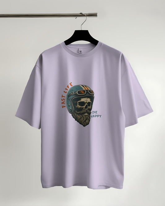 Fast Life | Die Happy - Oversized Tee - Lavender