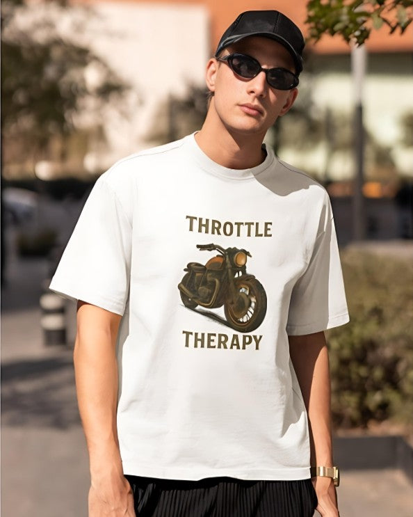 Throttle Therapy Oversized Tee -  White