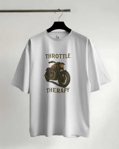 Throttle Therapy Oversized Tee -  White
