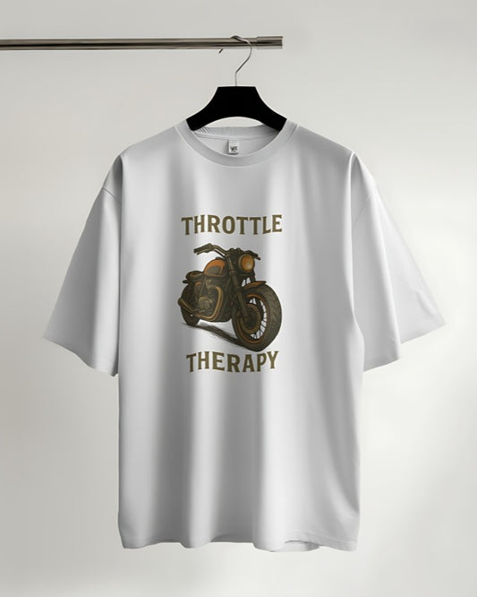 Throttle Therapy Oversized Tee -  White