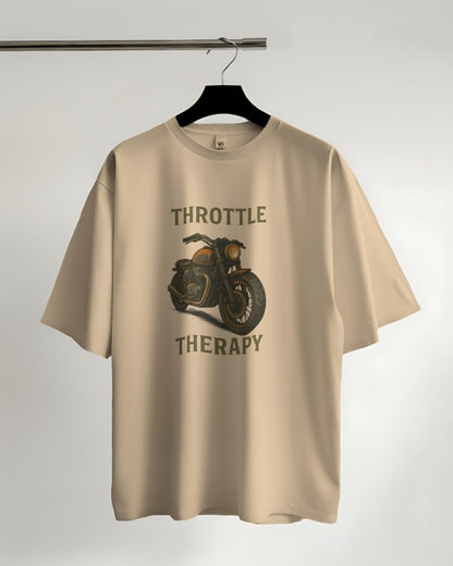 Throttle Therapy Oversized Tee -  Beige