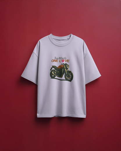 Two Wheels | One Love - Oversized Tee - Lavender