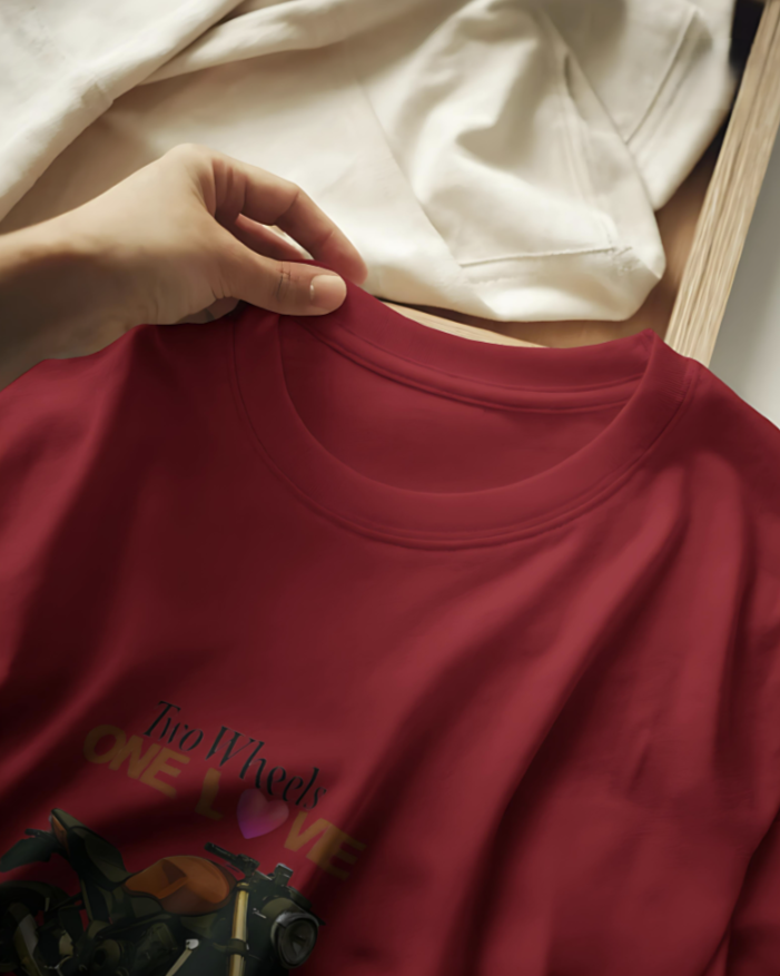 Two Wheels | One Love - Premium Tee - Red