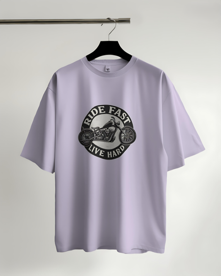 Ride Fast | Live Hard - Oversized Tee - Lavender
