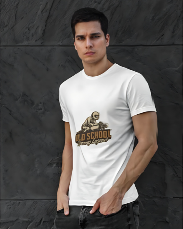 Old School Racing Legend - Premium Tee- White