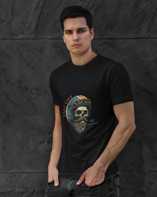 Fast Life | Die Happy Premium Tee - Black