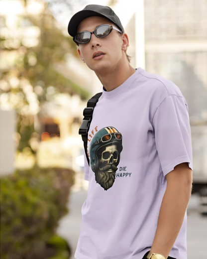 Fast Life | Die Happy - Oversized Tee - Lavender