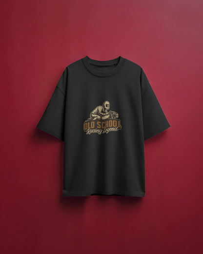 Old School Racing Legend - Oversized Tee - Black