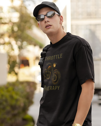 Throttle Therapy Oversized Tee -  Black