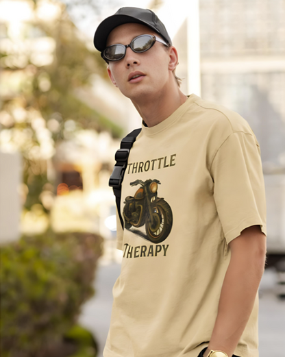 Throttle Therapy Oversized Tee -  Beige