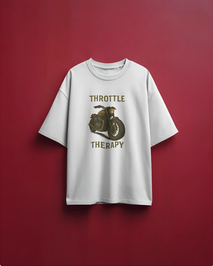 Throttle Therapy Oversized Tee -  White