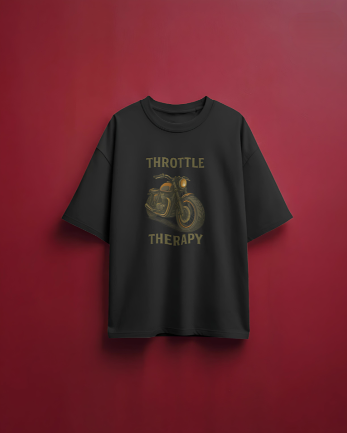 Throttle Therapy Oversized Tee -  Black