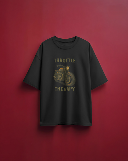 Throttle Therapy Oversized Tee -  Black