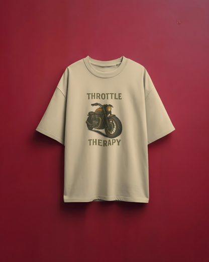 Throttle Therapy Oversized Tee -  Beige